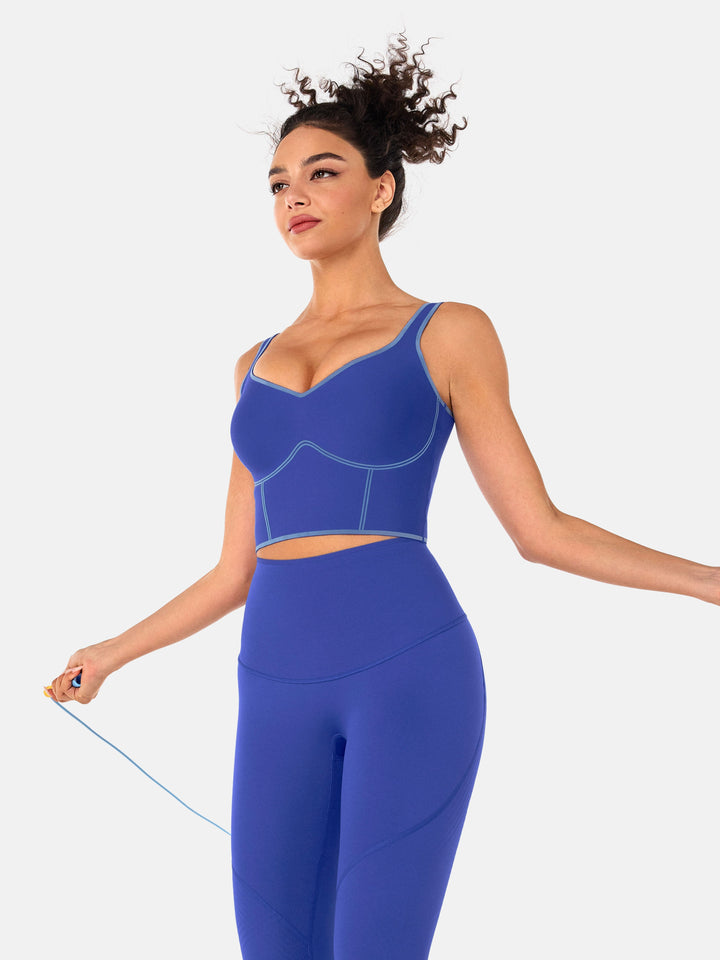 Seamless Cropped Tank Top With Bra - Contoura