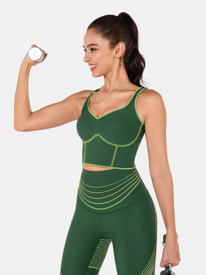 Seamless Cropped Tank Top With Bra - Contoura