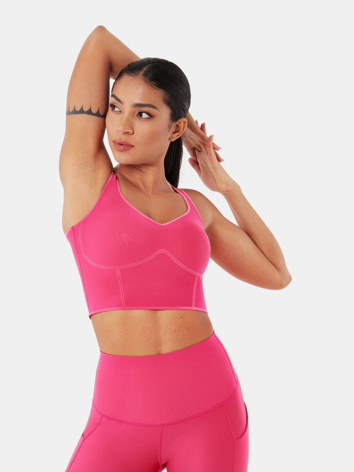 Seamless Cropped Tank Top With Bra - Contoura