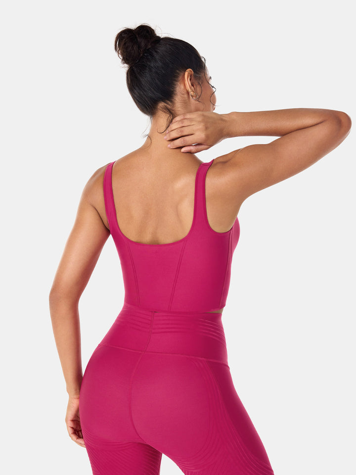 Seamless Cropped Tank Top With Bra - Contoura