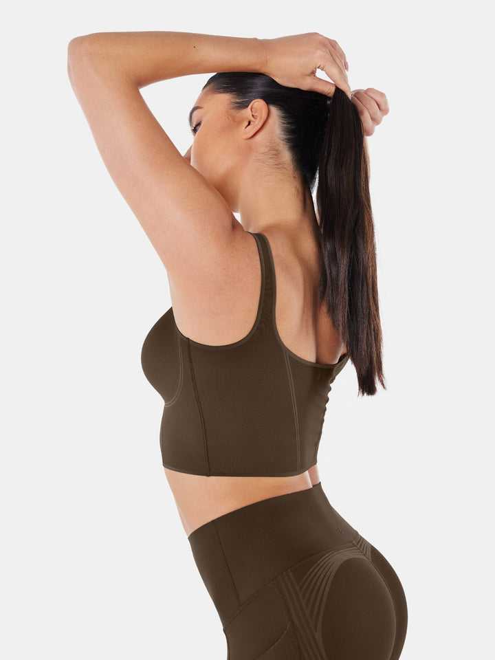 Seamless Cropped Tank Top With Bra - Contoura