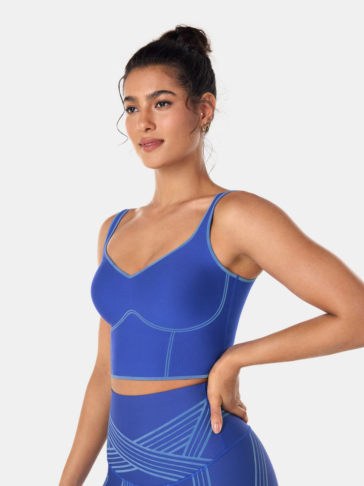 Seamless Cropped Tank Top With Bra - Contoura