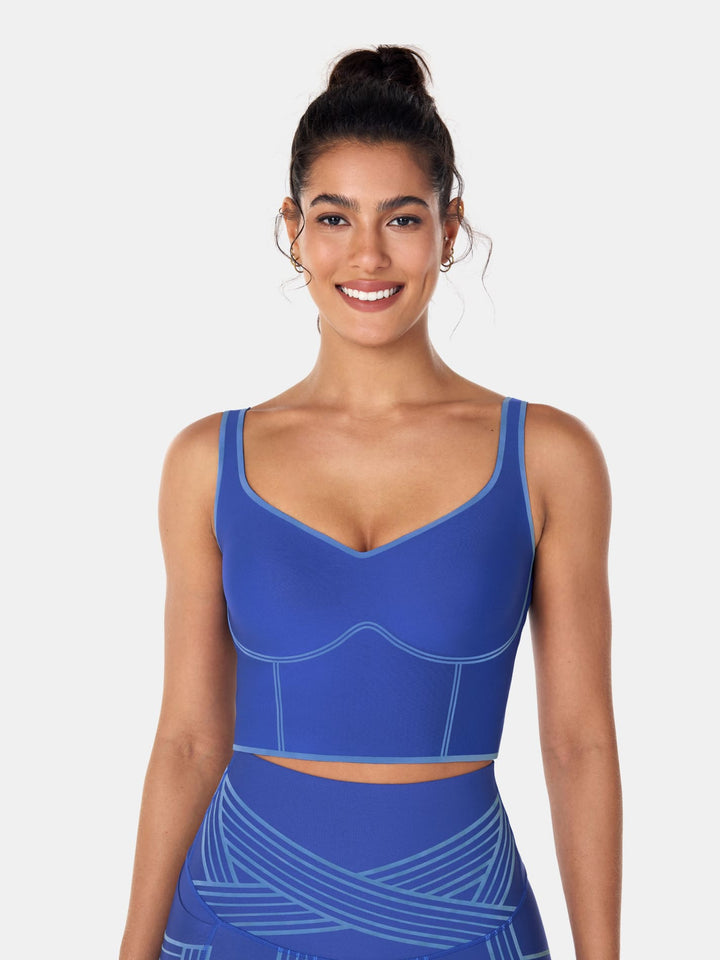 Seamless Cropped Tank Top With Bra - Contoura