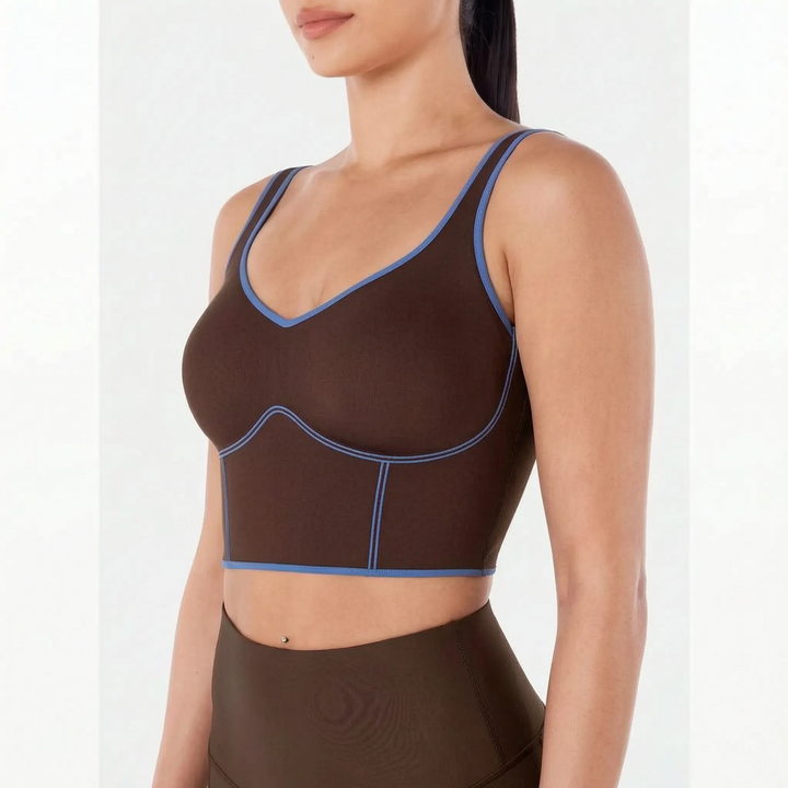 Seamless Cropped Tank Top With Bra - Contoura