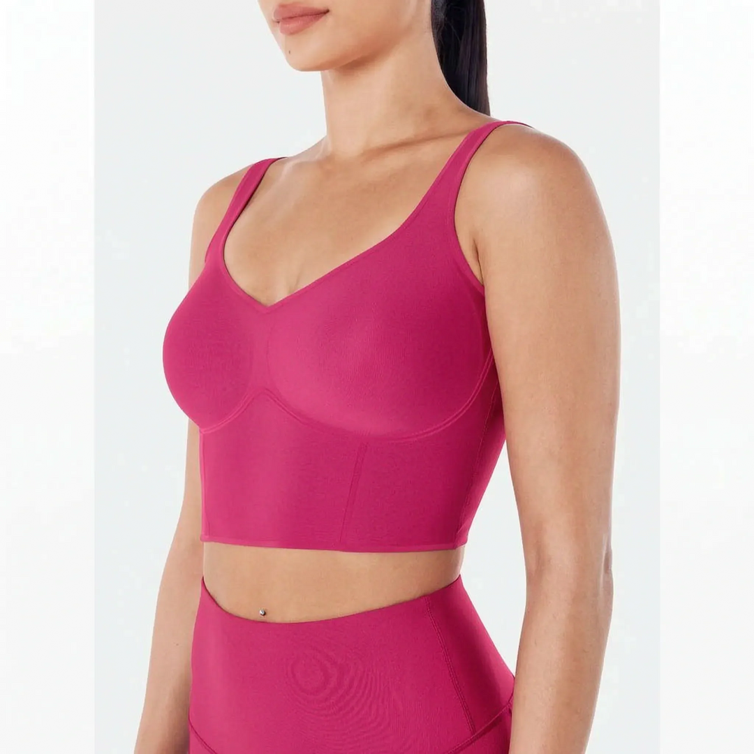 Seamless Cropped Tank Top With Bra - Contoura
