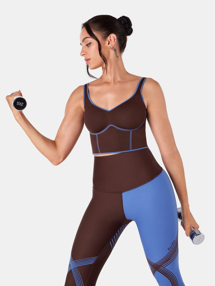 Seamless Cropped Tank Top With Bra - Contoura
