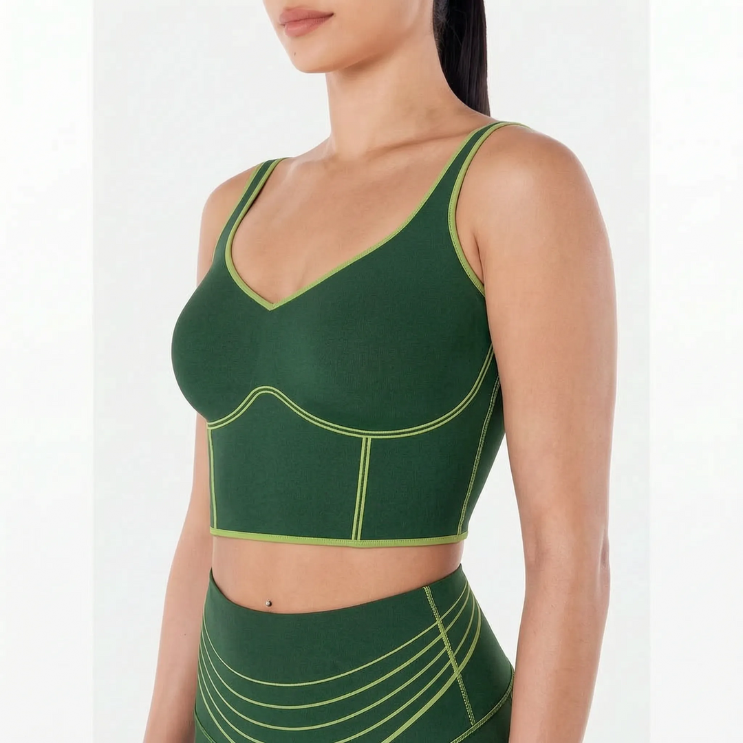 Seamless Cropped Tank Top With Bra - Contoura