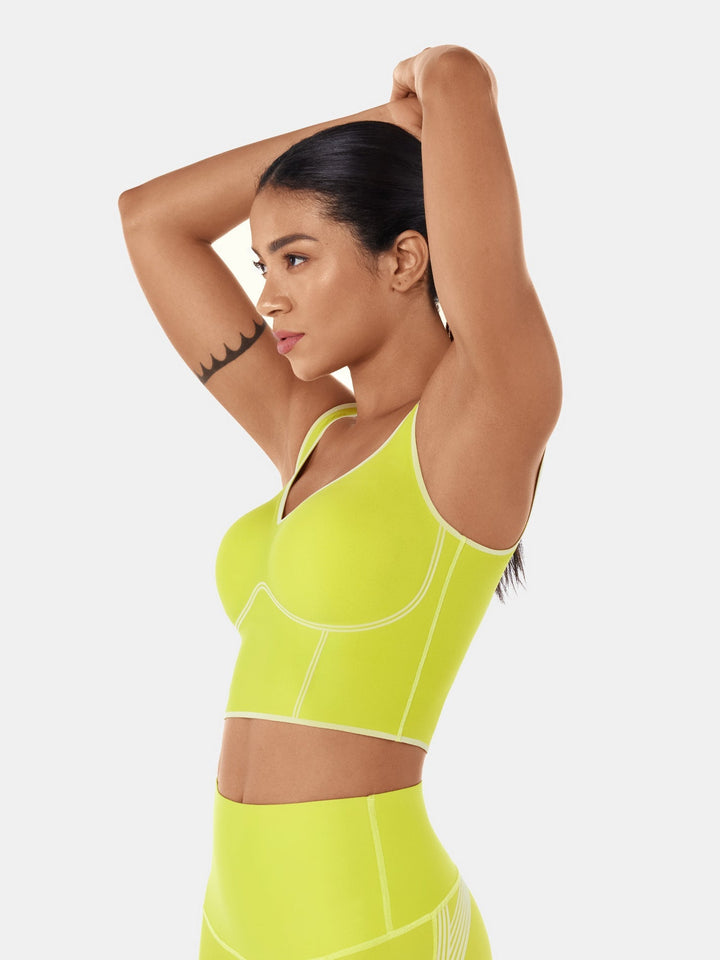 Seamless Cropped Tank Top With Bra - Contoura