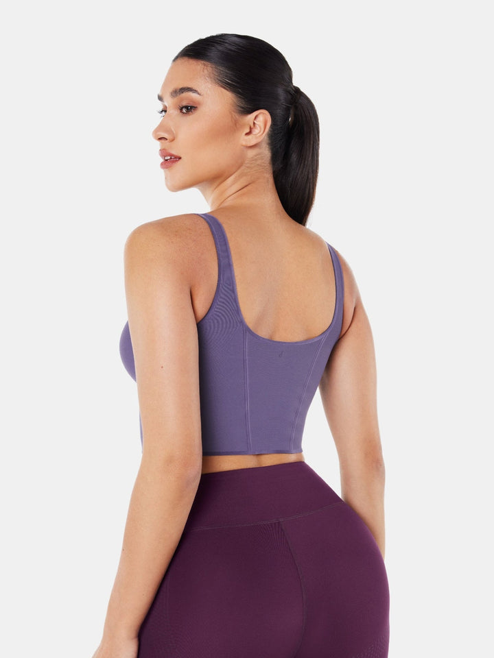 Seamless Cropped Tank Top With Bra - Contoura