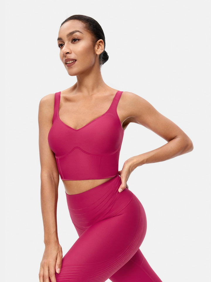 Seamless Cropped Tank Top With Bra - Contoura