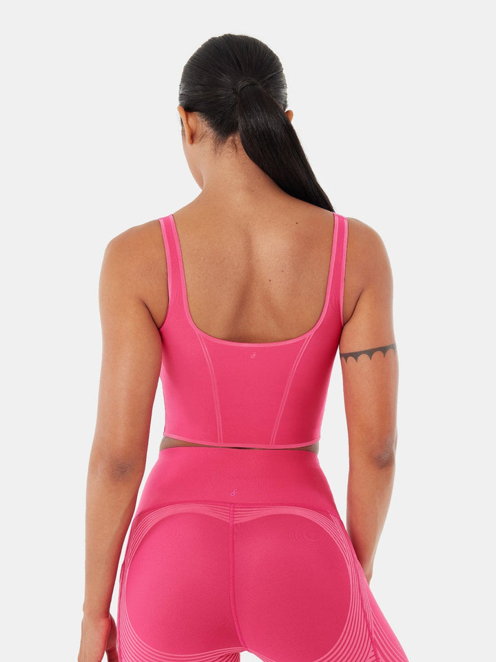 Seamless Cropped Tank Top With Bra - Contoura