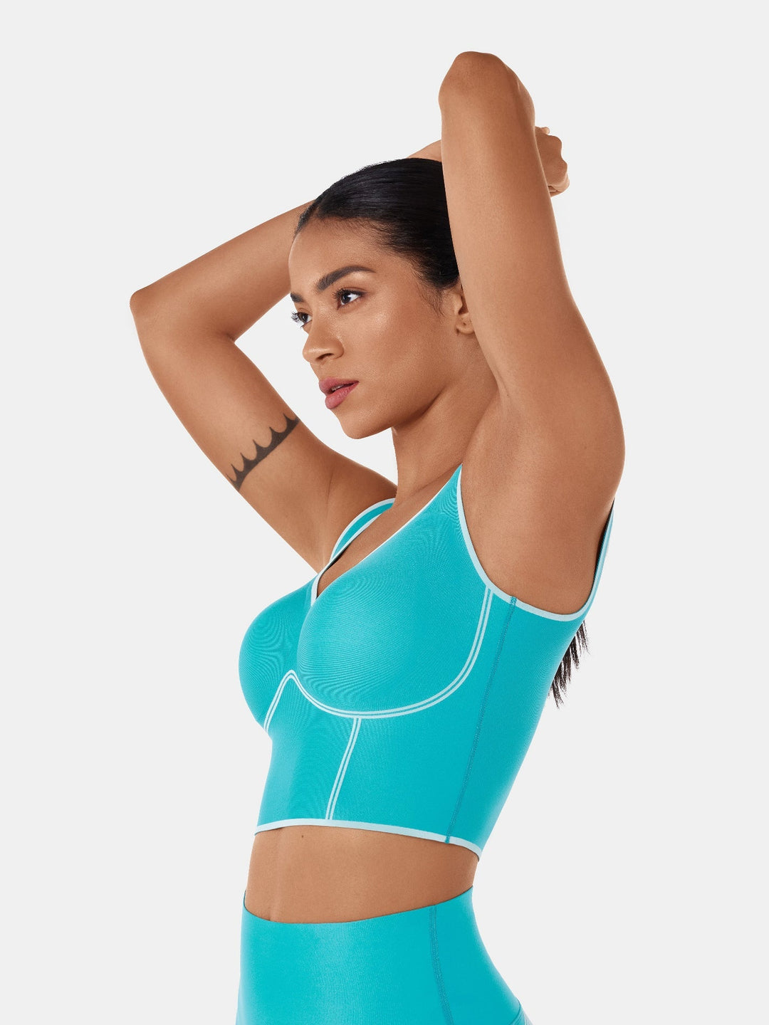 Seamless Cropped Tank Top With Bra - Contoura