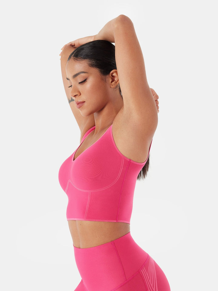 Seamless Cropped Tank Top With Bra - Contoura