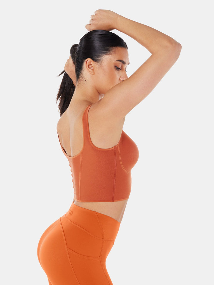 Seamless Cropped Tank Top With Bra - Contoura