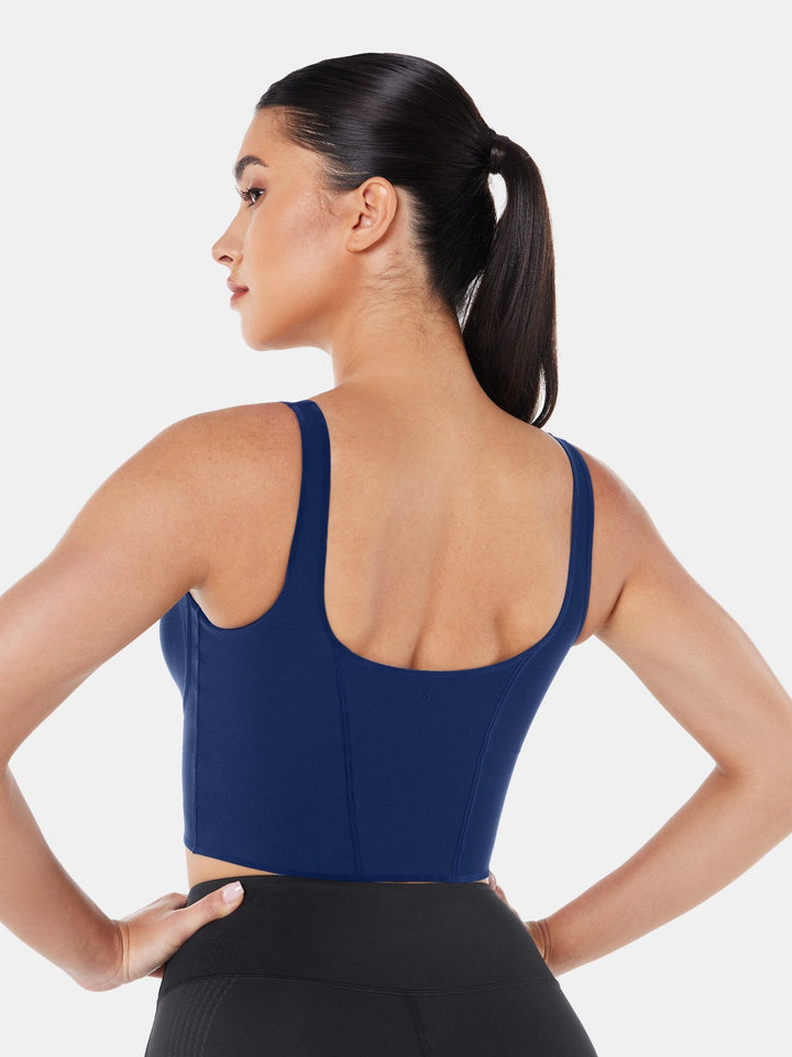 Seamless Cropped Tank Top With Bra - Contoura