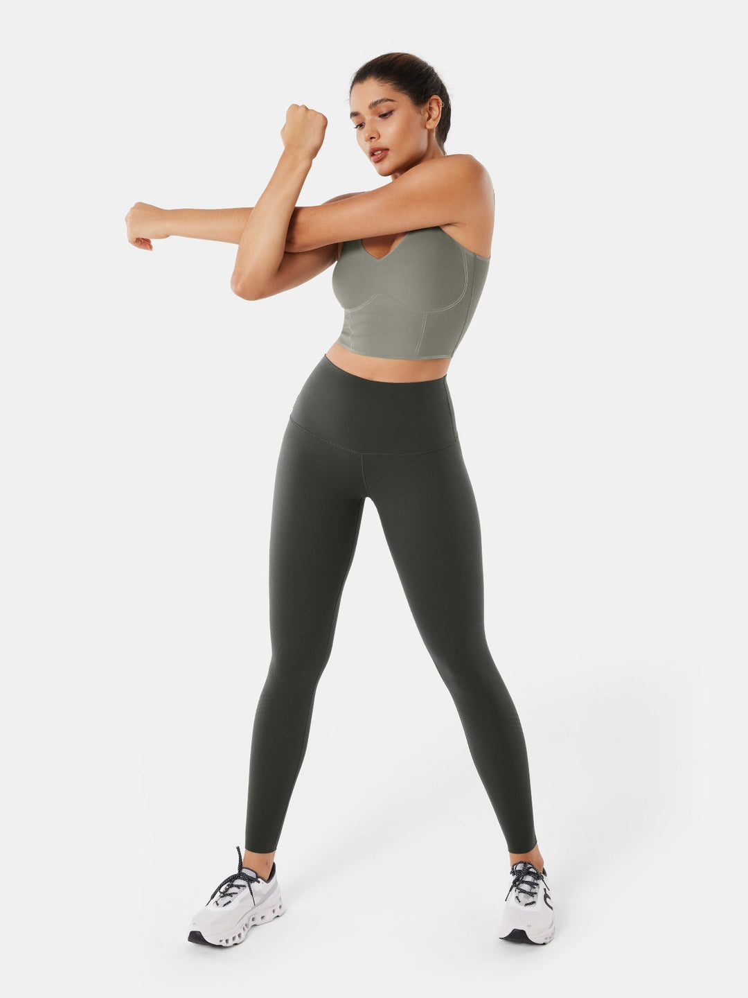 Seamless Cropped Tank Top With Bra - Contoura