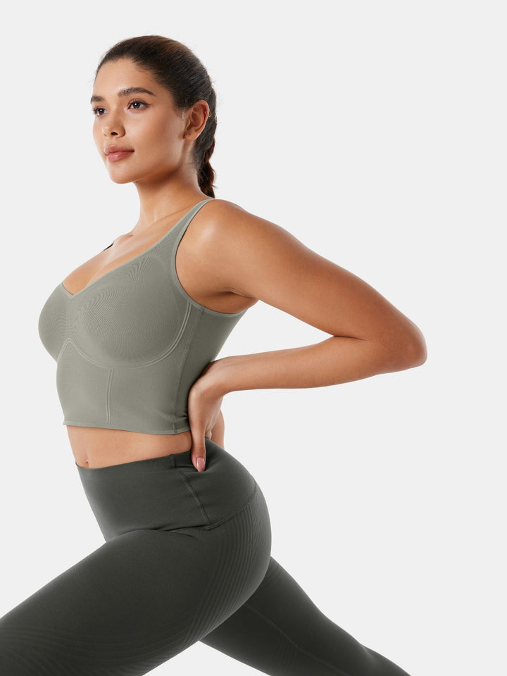 Seamless Cropped Tank Top With Bra - Contoura