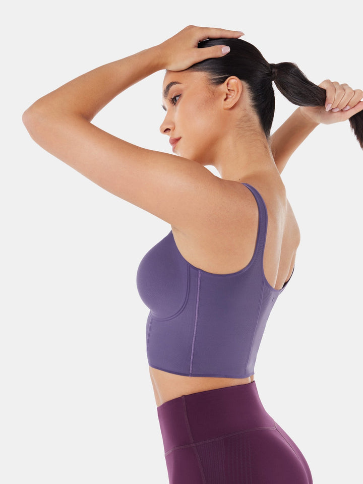 Seamless Cropped Tank Top With Bra - Contoura