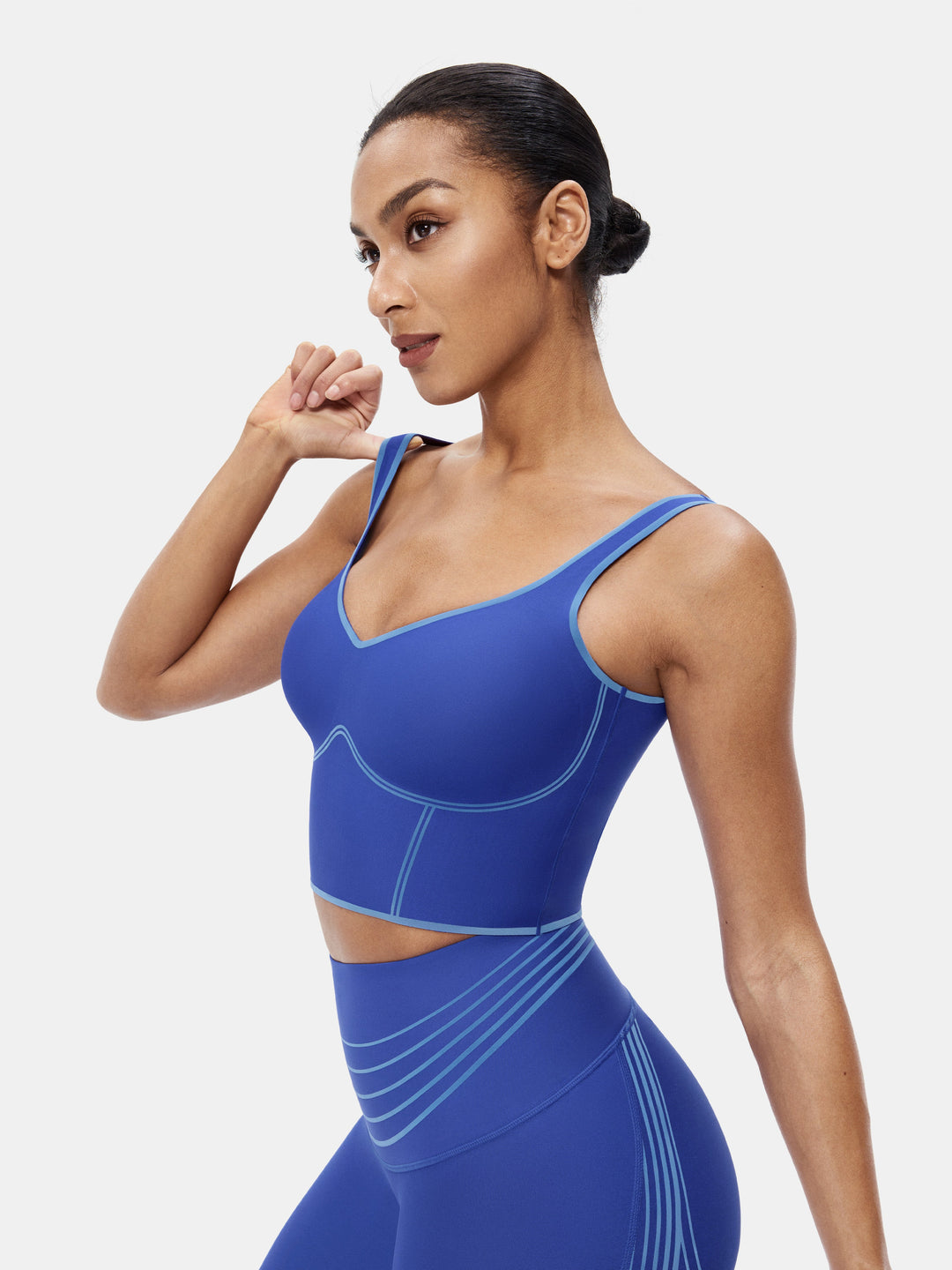 Seamless Cropped Tank Top With Bra - Contoura