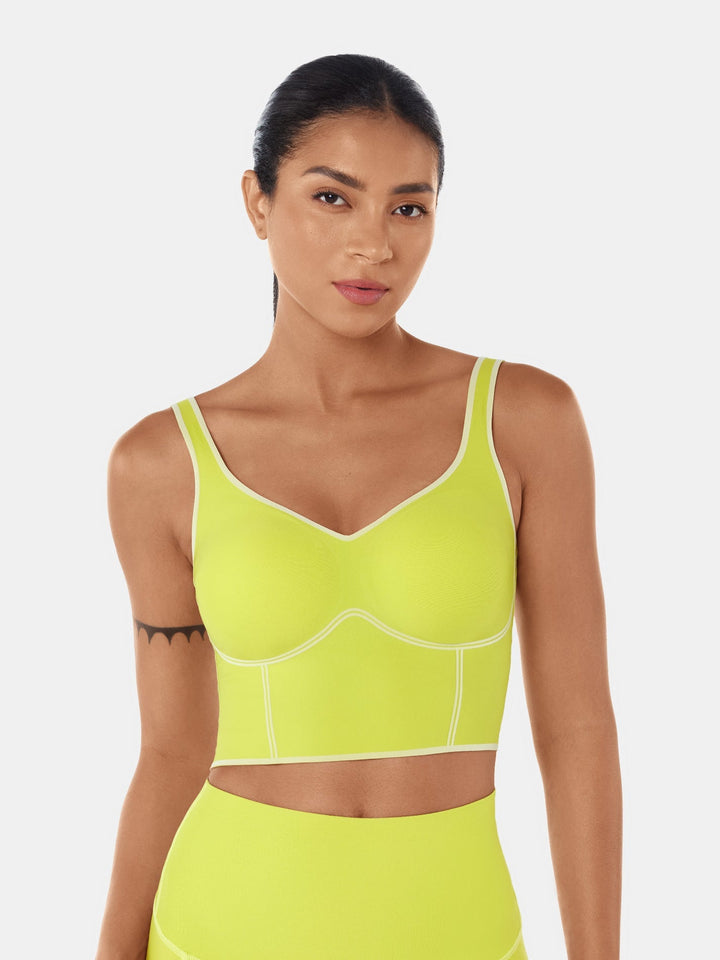 Seamless Cropped Tank Top With Bra - Contoura