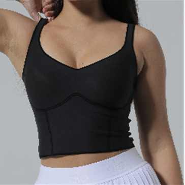 Seamless Cropped Tank Top With Bra - Contoura