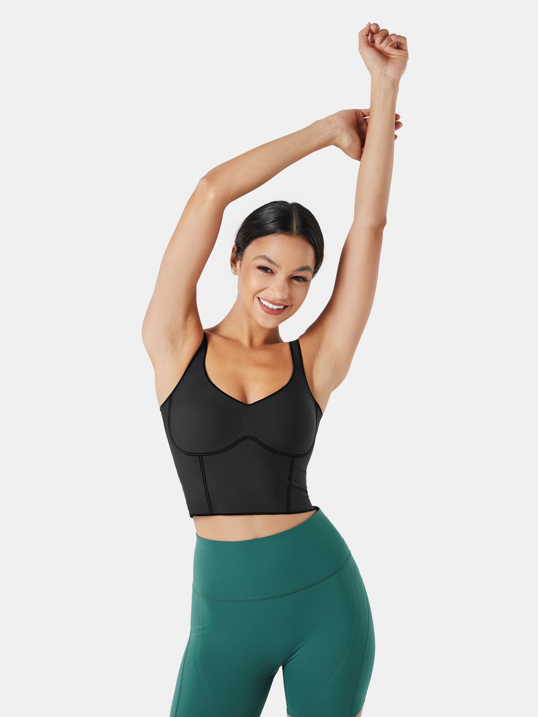Seamless Cropped Tank Top With Bra - Contoura