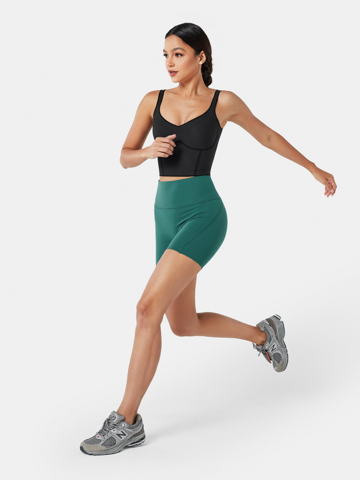 Seamless Cropped Tank Top With Bra - Contoura