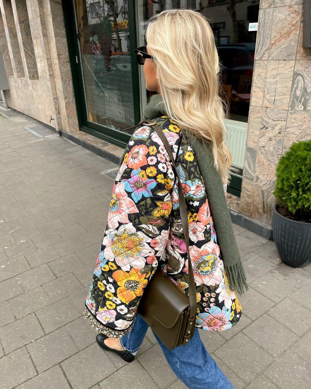 Gevoerde Dames Jas met Bloemenprint - Aurora