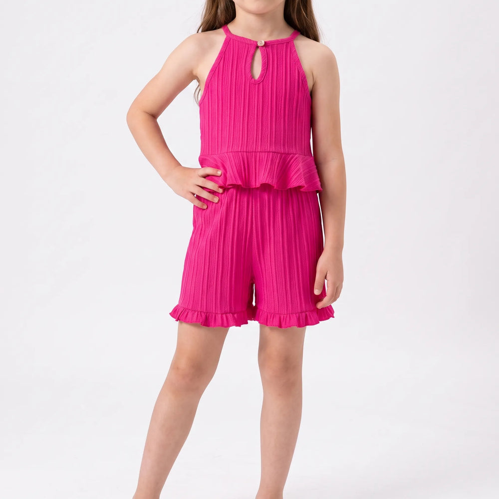 Set Met Mouwloze Top En Korte Broek Met Ruches - Glimmera