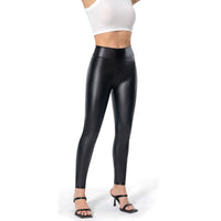 Matte Leather Women's Pants with Back Zipper - Lena