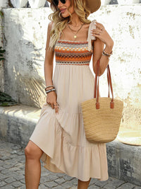Beige Airy & Stylish Midi Dress - Lina