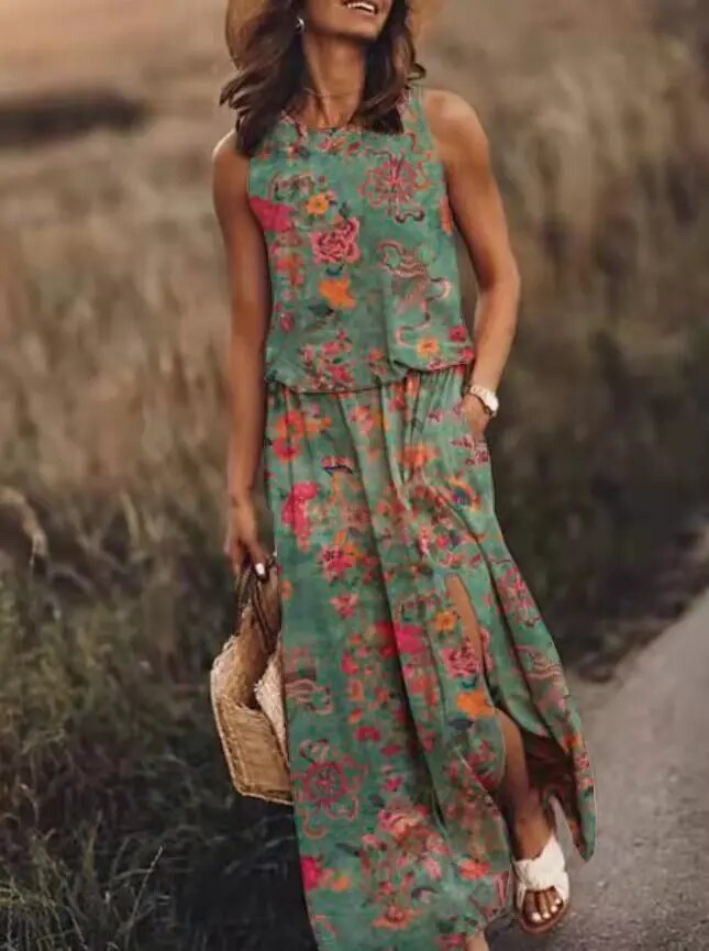 Summer Maxi Dress with Unique Cut – Amara