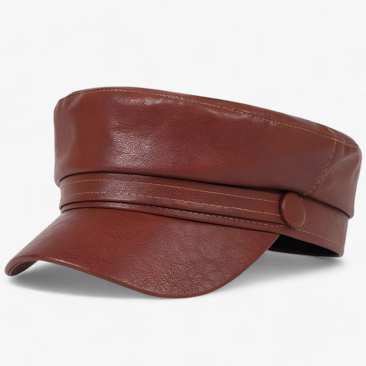 Octagonal Women's Captain's Cap in PU Leather – Valence
