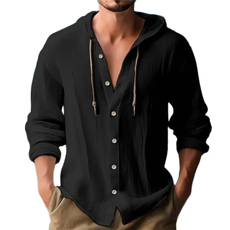 Breathable & Light Linen Men's Shirt with Hood – Malik