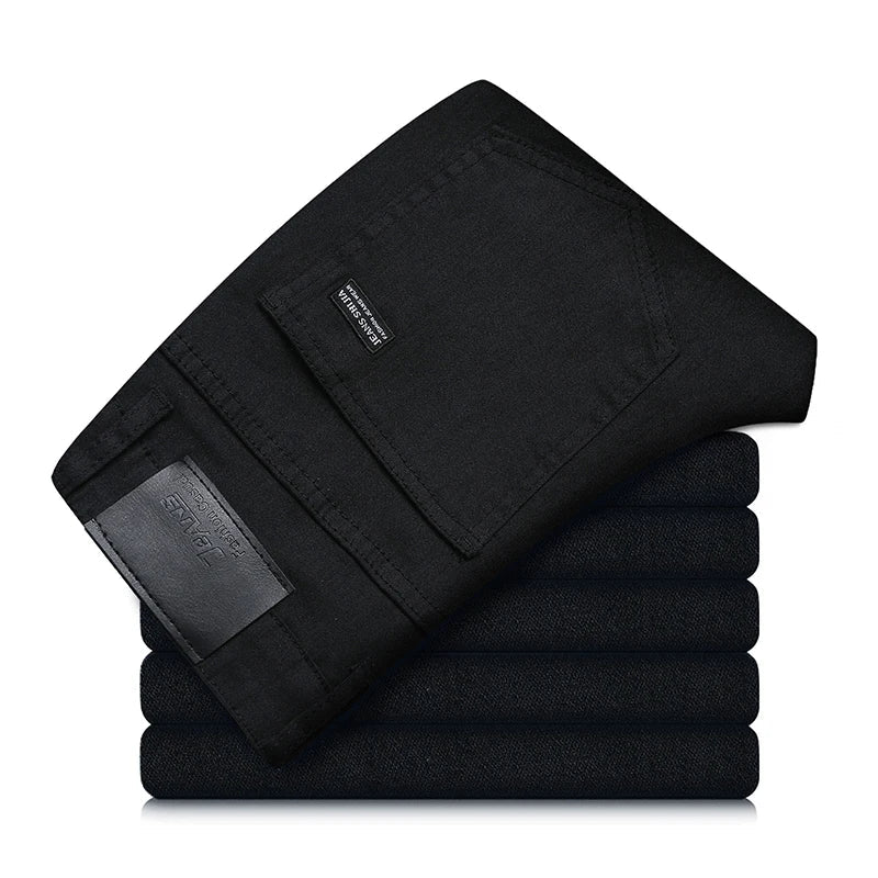 Zwarte Heren Stretch Straight Fit Jeans – Milan