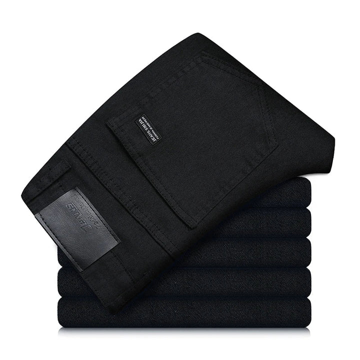 Zwarte Heren Stretch Straight Fit Jeans – Milan