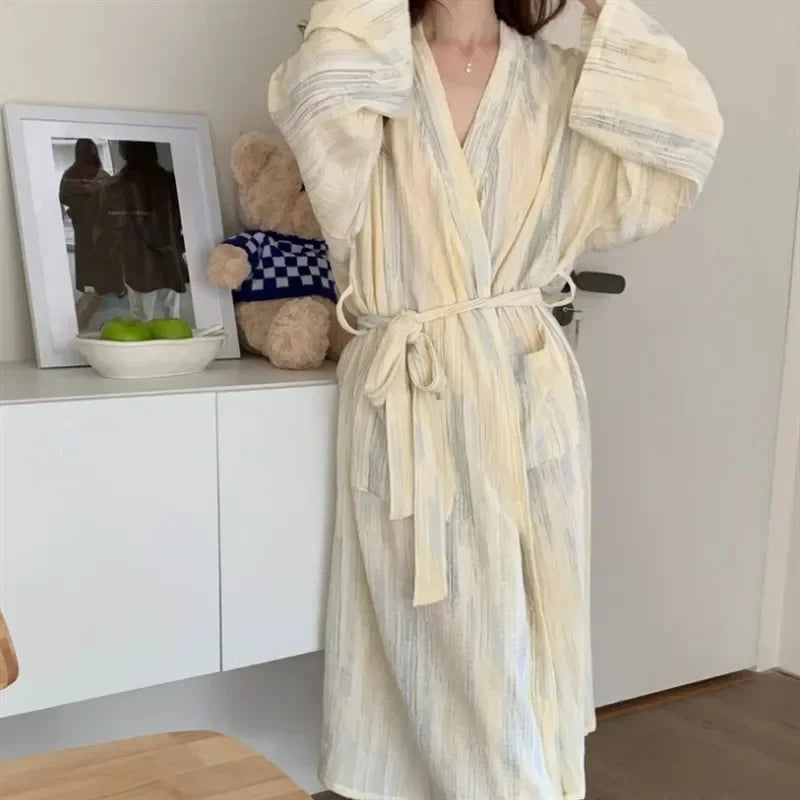 Casual Women's Summer Robe with Kimono Design – Hana