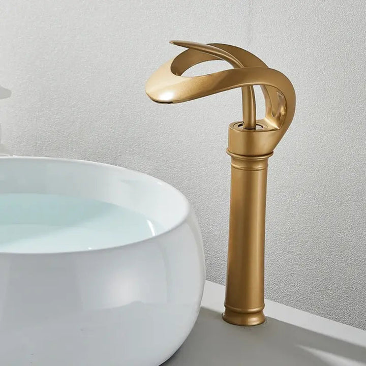Brass Bathroom Faucet with Waterfall Spout - Flowarc