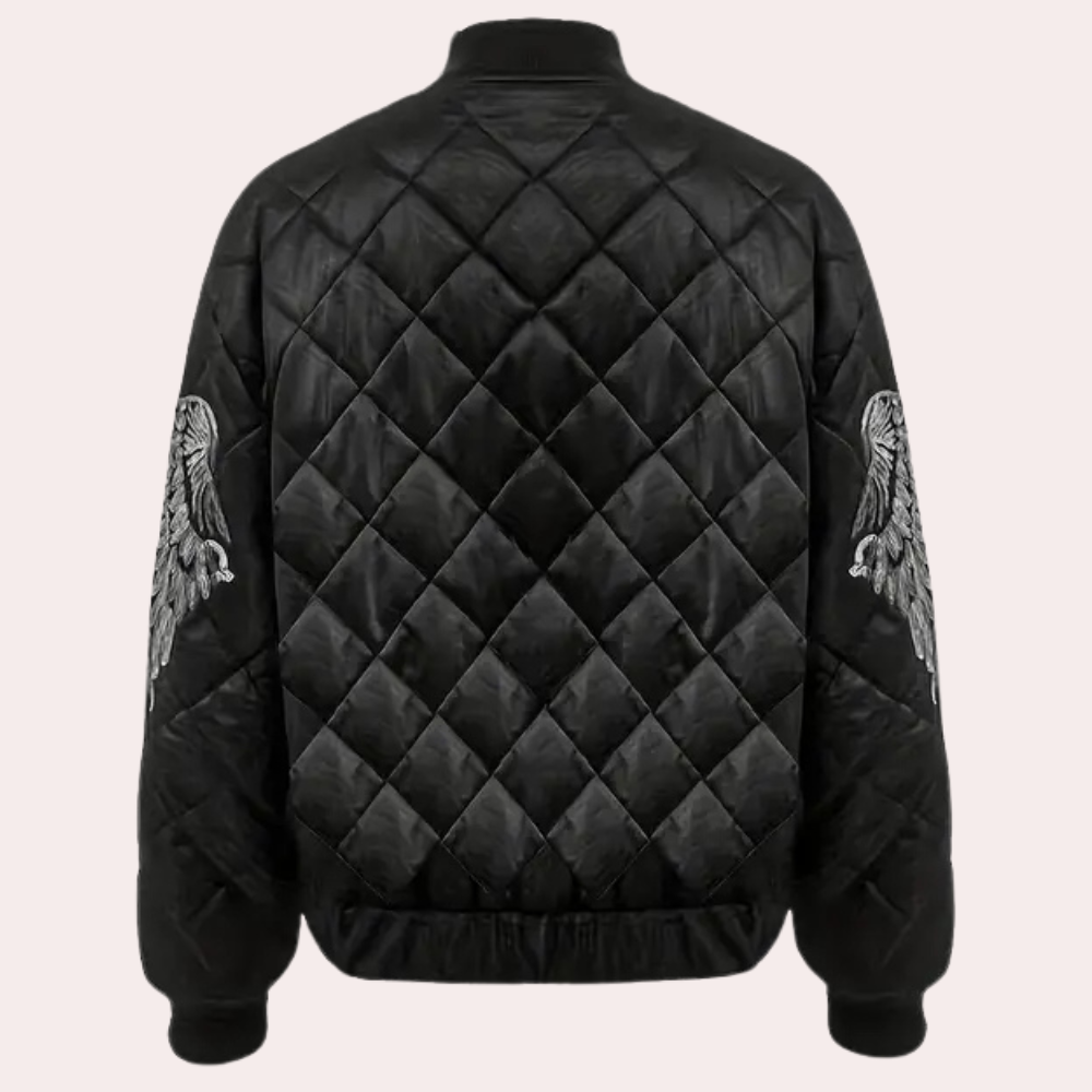 Trendy Black Women's Bomber Jacket with Zipper - Rivka
