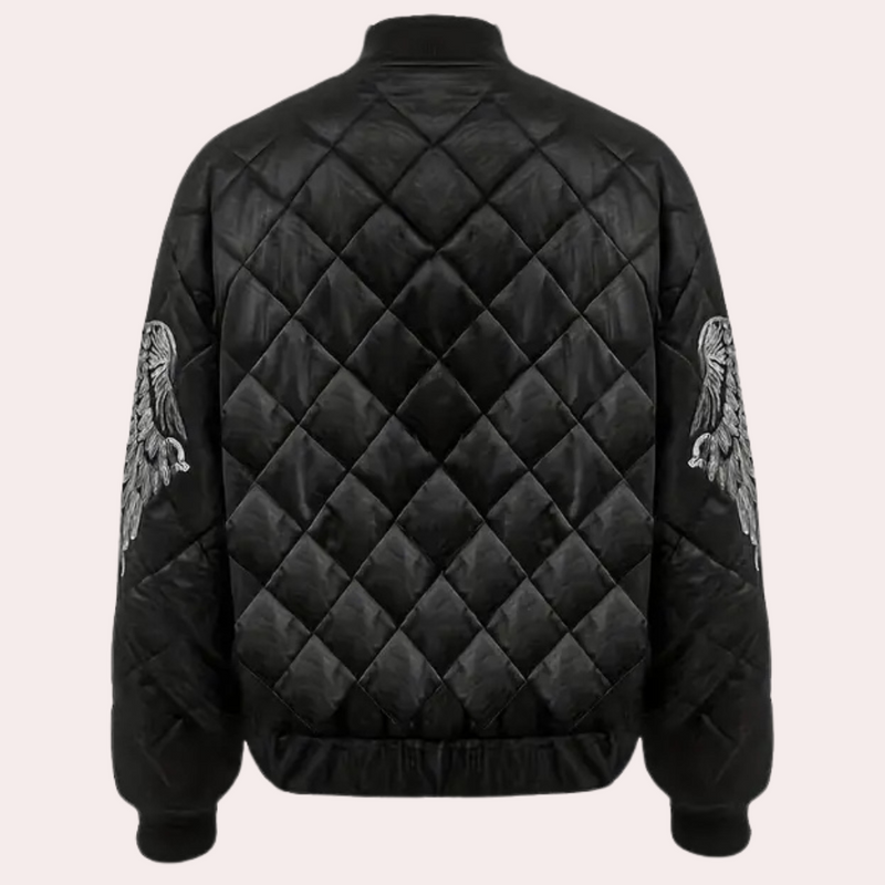 Trendy Black Women's Bomber Jacket with Zipper - Rivka