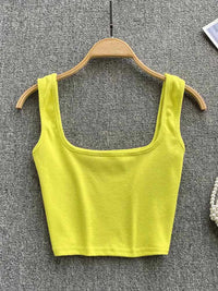 Rugloze Cropped Tanktop in Effen Kleur – Zayra