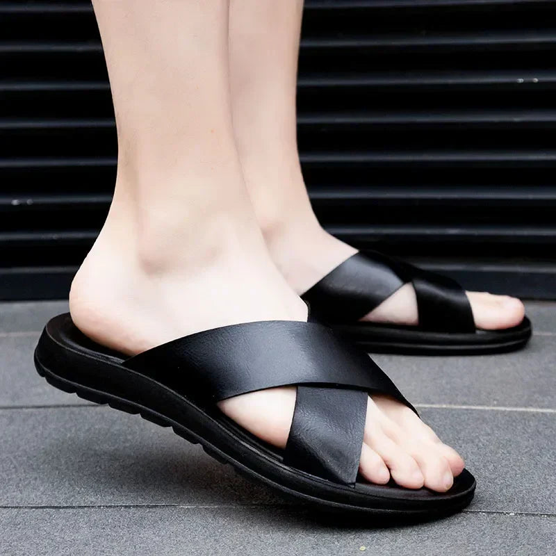 Italian Leather Men's Slippers - Lorenzo