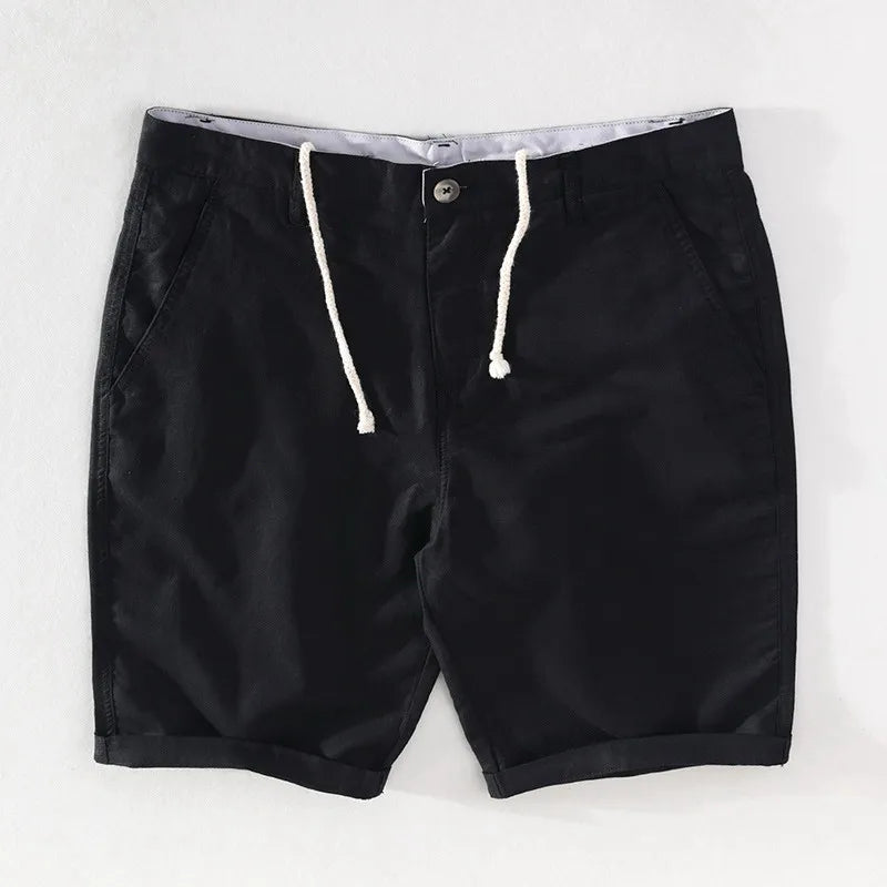 Men's Linen-Cotton Shorts with Button Closure - Sandro