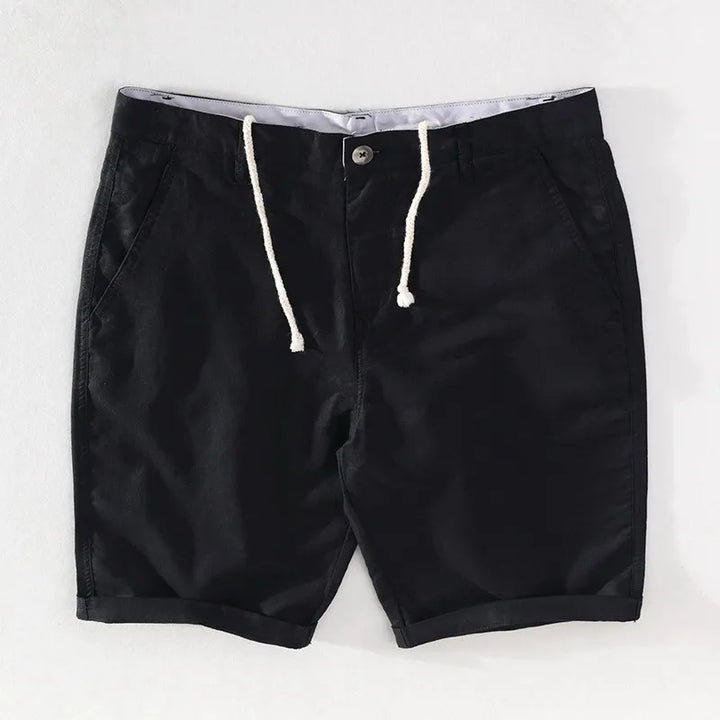 Men's Linen-Cotton Shorts with Button Closure - Sandro