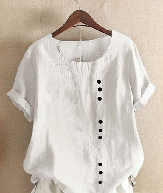Short-Sleeve Button-Front Blouse - Mindy