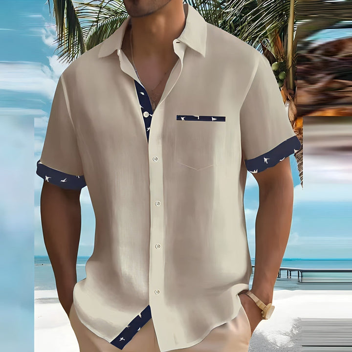 Short-Sleeve Contrast Trim Shirt - Warren
