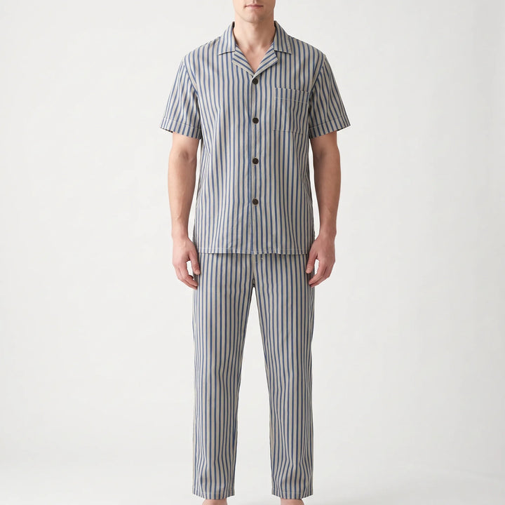 Short-Sleeve Striped Mens Pyjamas - Elias