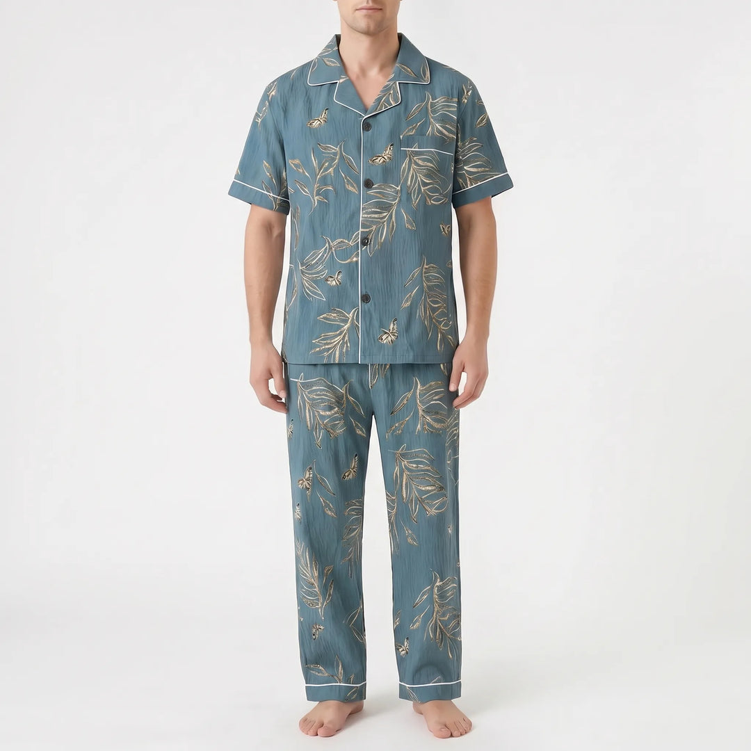 Short-Sleeve Striped Mens Pyjamas - Elias