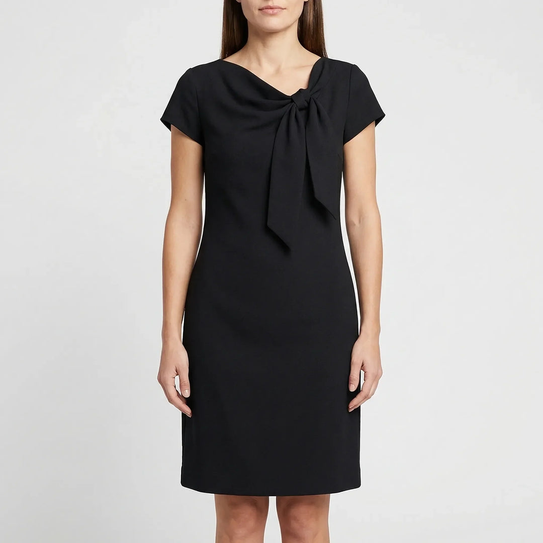 Short Sleeve Bow Detail Shift Dress - Susan