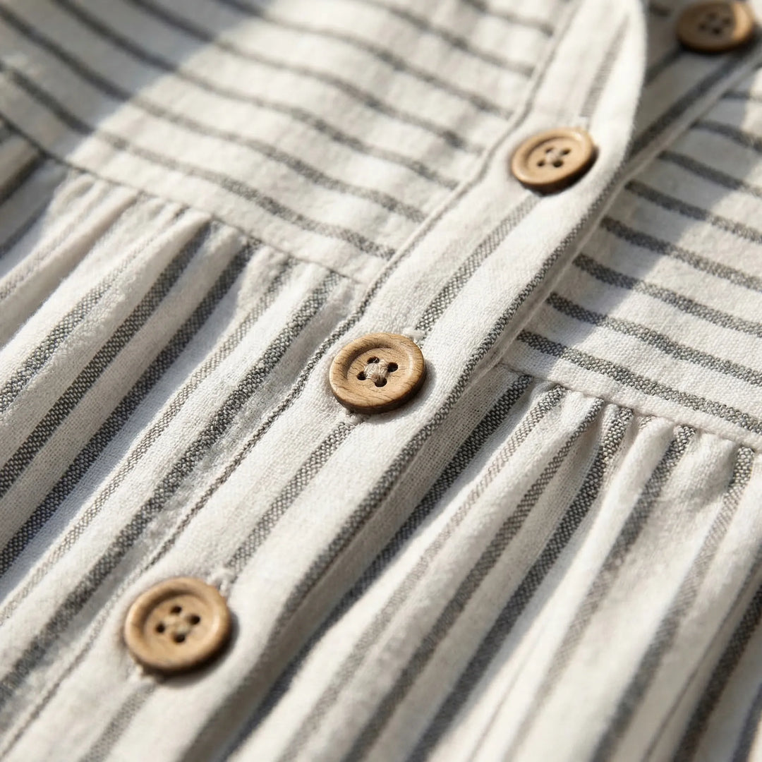 Short Sleeve Button-Detail Summer Dress - Arlene